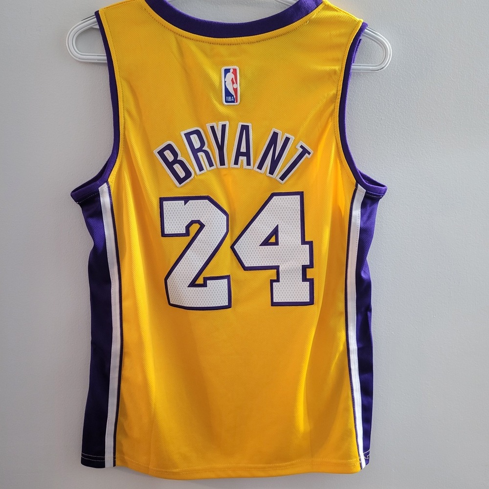 Adidas Kobe Bryant #24 Los Angeles Lakers Gold Basketball Jersey Youth Medium